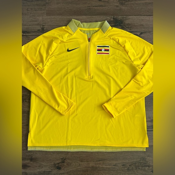 Nike Other - Nike Pro Elite Team Uganda Long Sleeve Pullover Made In USA Yellow size mens XXL